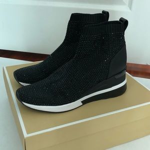 MICHAEL KORS RHINESTONE SNEAKERS SKYLER EXTREME STRETCH KNIT